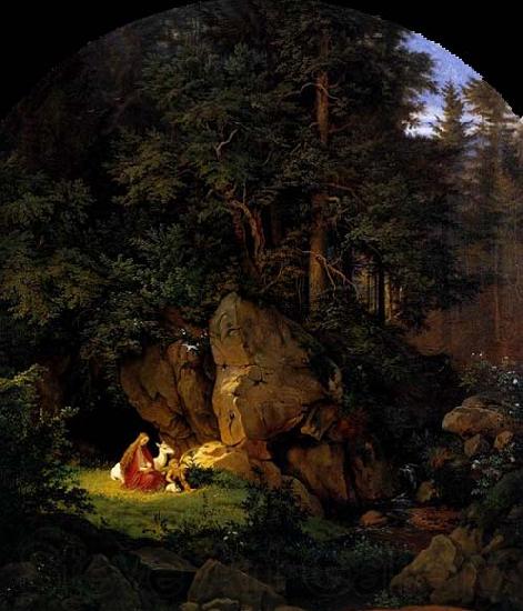 Adrian Ludwig Richter Genoveva in the Forest Seclusion Spain oil painting art